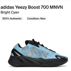 Yeezy Boost 700 Bright Cyan Size 6