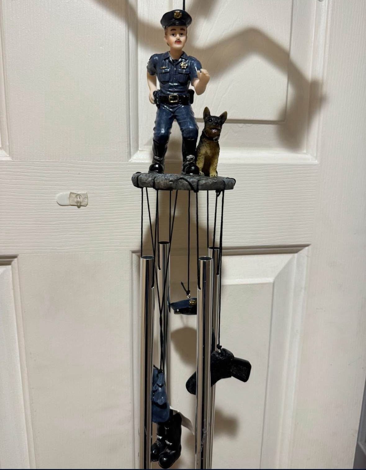 Police Officer LEO K9 Round Top Wind Chime Gift Thin Blue Line $20 perfect for the police officer in your life! Holidays are coming!