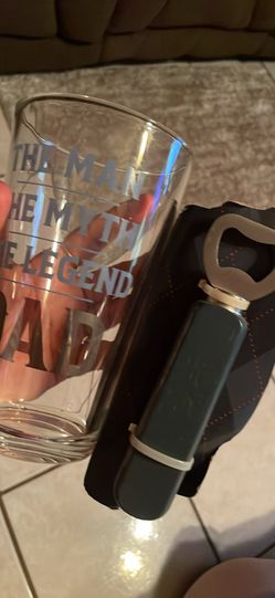 Glass cup and can opener