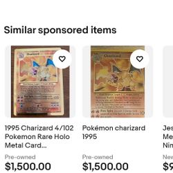 Pokemon Charizard 1995 Hologram 4/102