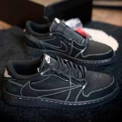 Nike Shoe Jordan 1 Low Travis Scott: Black Phantoms 