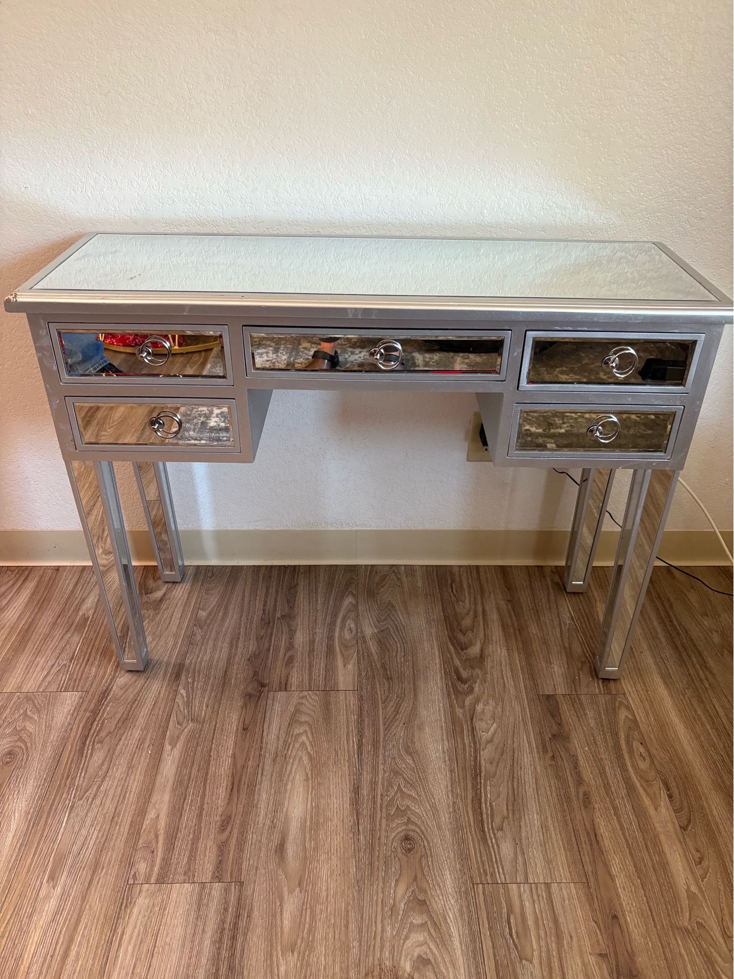 Mirror vanity table with/drawers