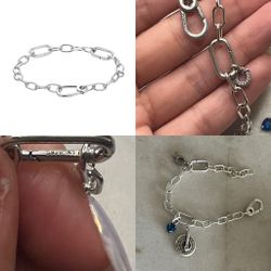 925 Clip link Charm Bracelet 
