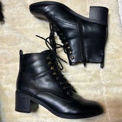 LOFT black combat booties block heel Size 7.5