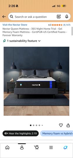 Néctar queen mattress 12 medium firm memory foam