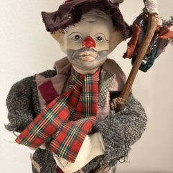 Dynasty Doll, Vintage Hobo Clown Porcelain Doll, Dan Clyde
