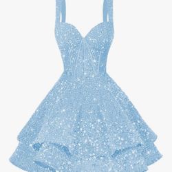 Tiered Sequin Short Homecoming Dresses 2025 for Teens Sparkly Corset Sweet 16 Prom Cocktail Dress