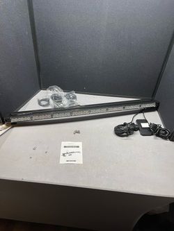 XRIDONSEN 37" 104 LED Roof Strobe Light Bar, Top Amber White Strobe Lights