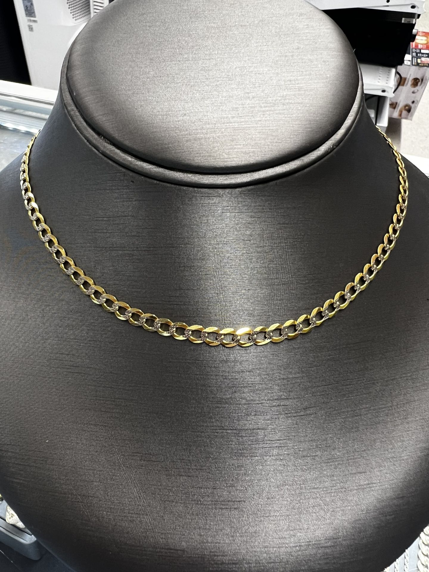 14k Diamond Cut Curb Link Chain