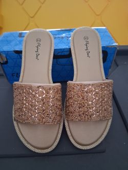 Rose Gold Sequin Sandals