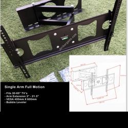 New swivel tv Mount Full Motion Single Arm 30-65"