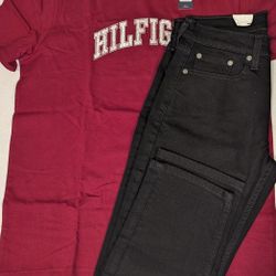 Men's Tommy Outfit With T-Shirt And Levi Jeans (Shirt Size Medium) ( Pants Size 29x32)