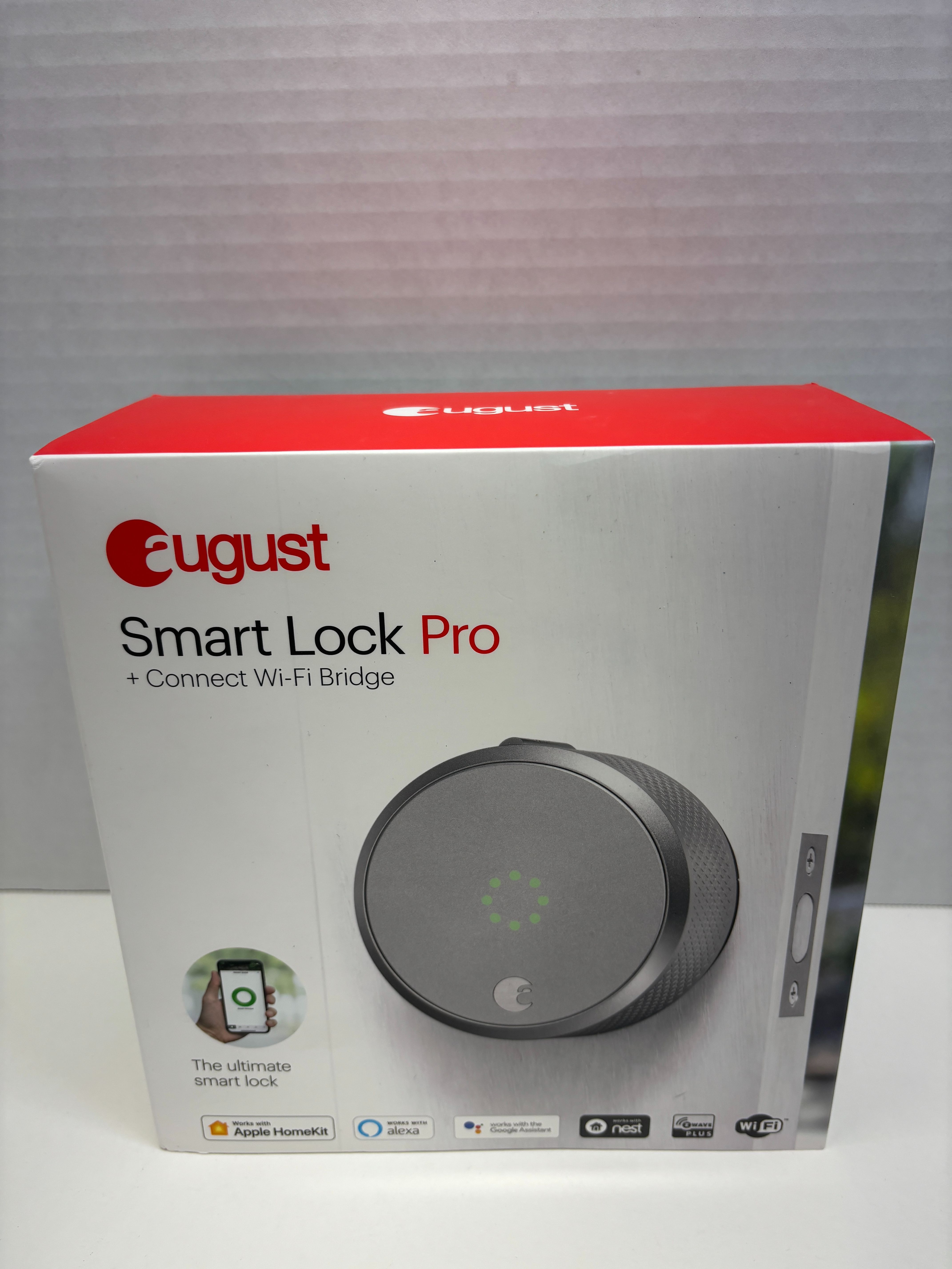 August Smart Lock Pro + Connect WiFi Bridge, Silver