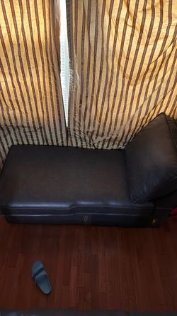 Dark Brown Leather Chaise Lounge Sofa