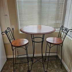 Vintage Iron/Wood Small Table Kitchen 