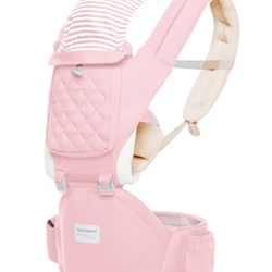 Baby Carrier Newborn to Toddler, 6-in-1 Baby Carrier with Hip Seat Lumbar Support