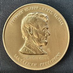 Vintage Abraham Lincoln Bronze Medal - U.S. Mint Souvenir