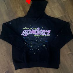 Sp5der P*nk Hoodie V2 Black 