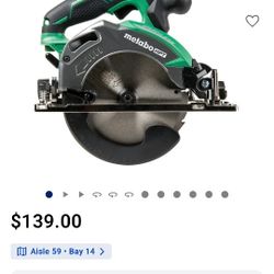 Metabo HPT 18V 6 1/2" Cordless Circular Saw(TOOL ONLY)