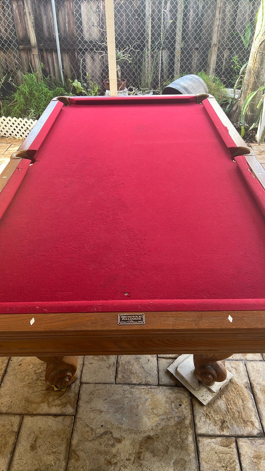 Brunswick Billiards Pool Table With One Pool Stick