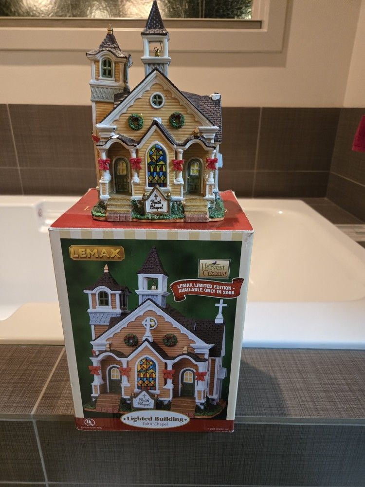 Lemax Faith Chapel Lighted Building Limited Edition