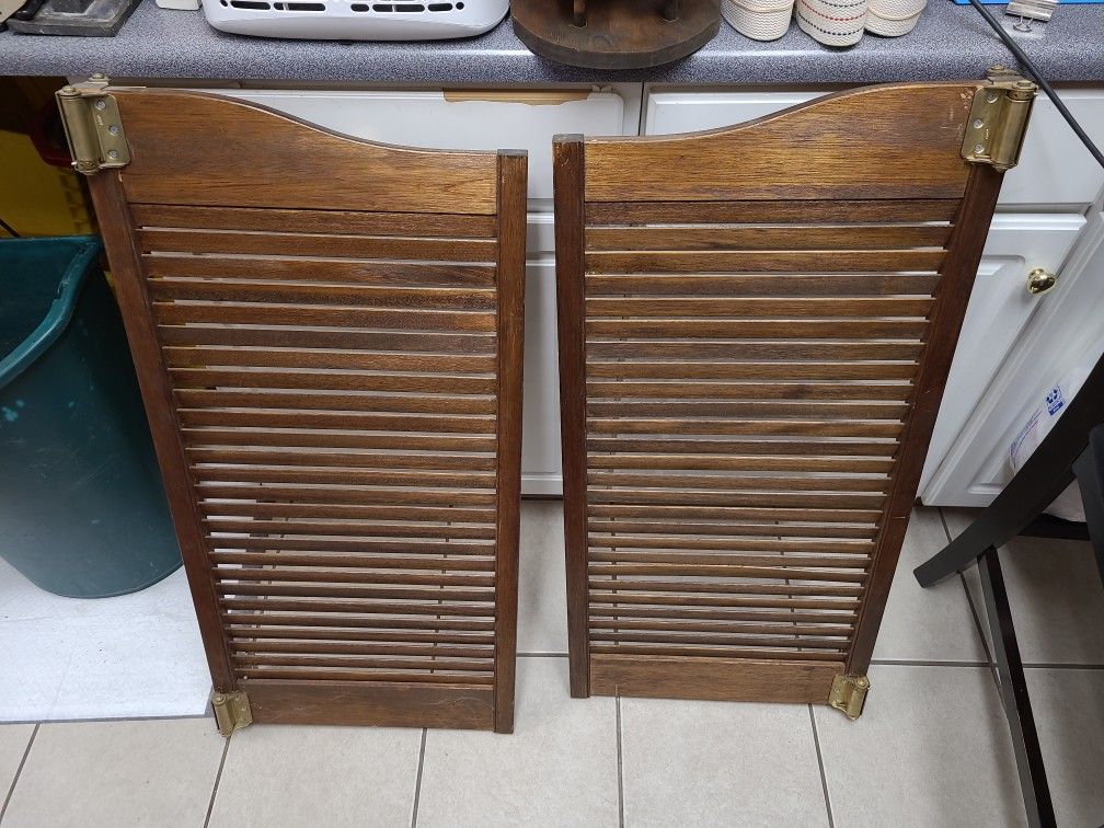 Solid Wood Double Hinge Swinging Cafe Doors