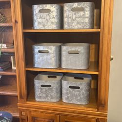 SIX SILVER STURDY STORAGE CONTAINERS  Private Estate Sale Monday May 6,  2024