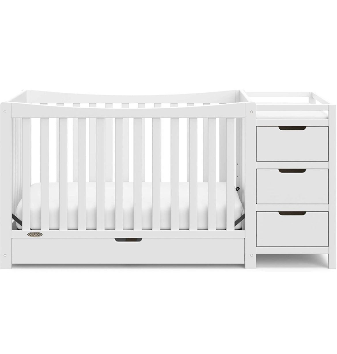 Lightly Used Crib With Changing Table And Drawers
