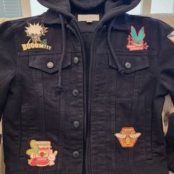 Customized Hooded Denim Jacket.  Brand NEW