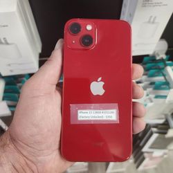 Apple IPhone 13 128GB in Red (Factory Unlocked/Desbloquiado). 