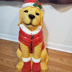 Christmas Dog Blowmold Statue