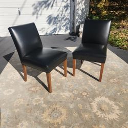 Two (2) Leather Ethan Allen Chairs 