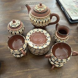 Vintage Bulgarian Trojan Pottery Tea Set