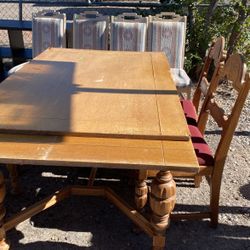 Oak Table And Matching Chairs