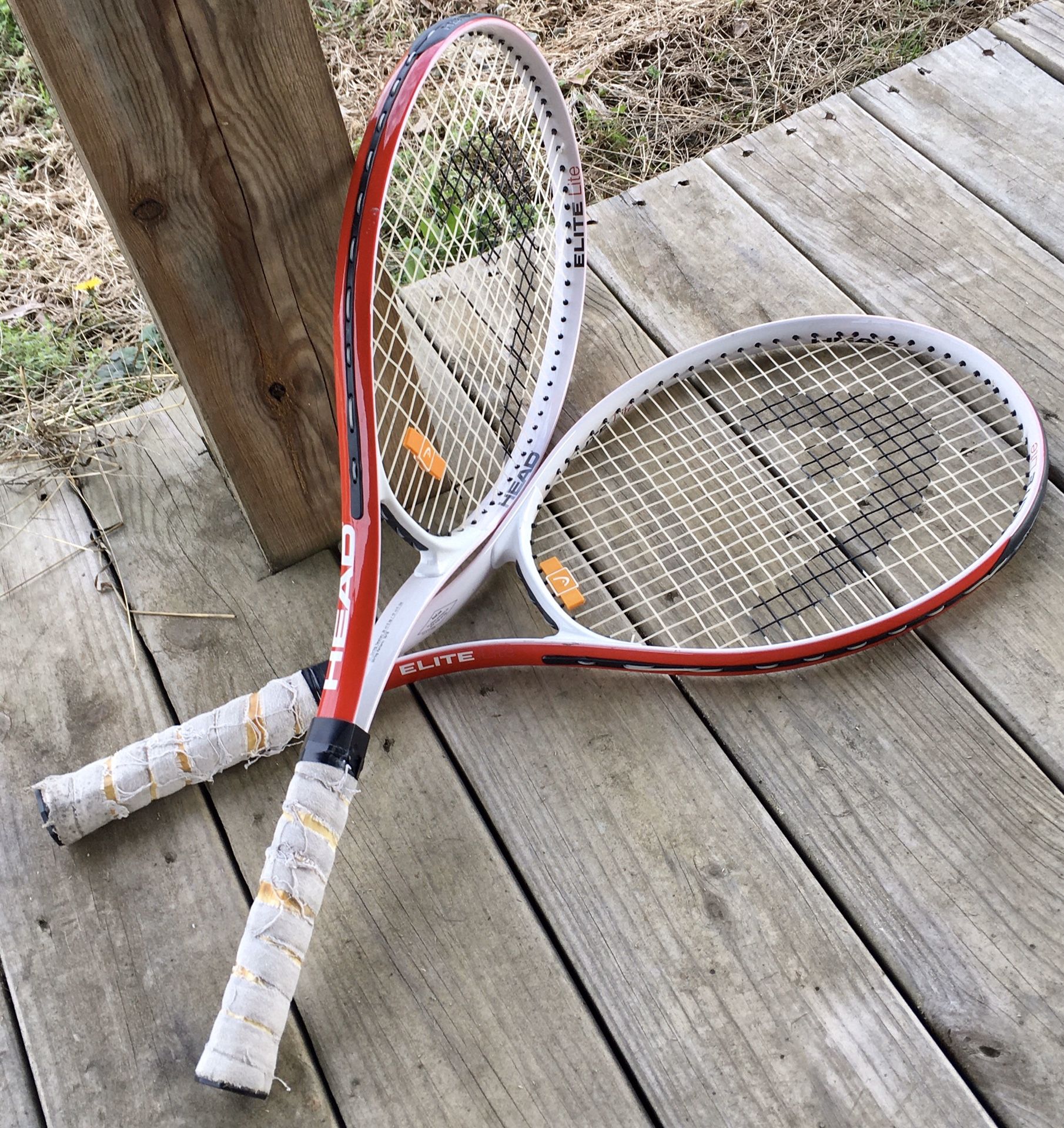 Pair Of Head Elite Lite Tennis Racquets - 4 1/2” Grip Rackets Sports Outdoor Red Sporting Goods