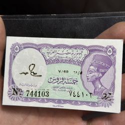 Awesome 🤩 !! Amazing Condition 1940 Egypt 5 Piastres banknote !