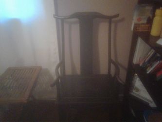 Wooden Black Brown and Slightly Golden Chair