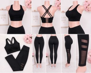 Women’s 2-Piece Workout Set | Sports Bra + High-Waisted Leggings 🖤
