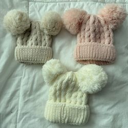 Baby Girl Beanies - Preemie/Newborn 