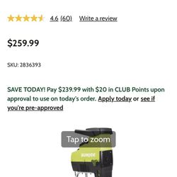 Like New Sun Joe 15A Electric Wood Chipper/Shredder