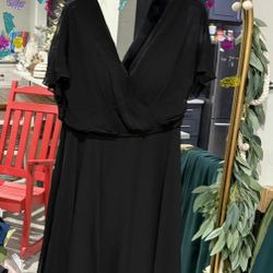 Vestido Color Negro Largo Talla 2X Nuevo -Black Long Dress Plus Size 2X New