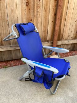 SunnyFeel Extra Wide Low Lounge Beach Chair – Blue