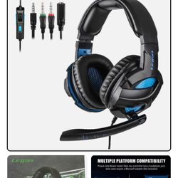 New LETTON Gaming Headset Stereo Over Ear Wired Noise Cancelling Mic L-15m, 50MM