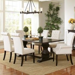 Rustic Espresso 7 Piece Formal Dining Set (NO CREDIT CHECK FINANCING AVAILABLE)