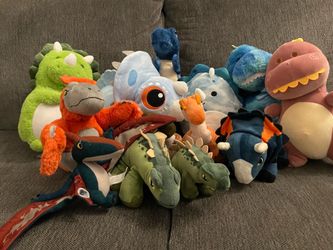 Bundle of Dinosaur stuffed animals (mostly Jurassic world brand)