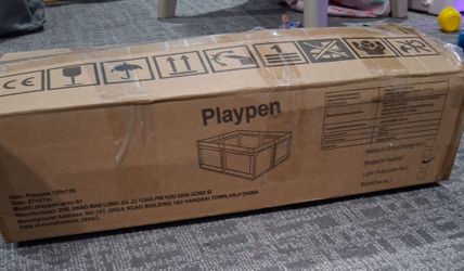50" x 50" gray mesh playpen  play yard baby or pet