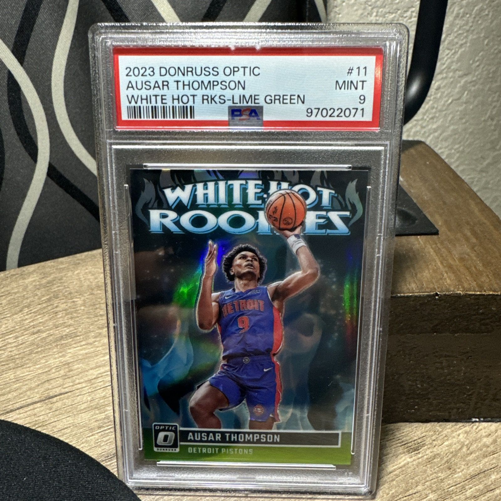 2023 PANINI DONRUSS OPTIC WHITE HOT ROOKIES #11 AUSAR THOMPSON ROOKIE /149 PSA 9