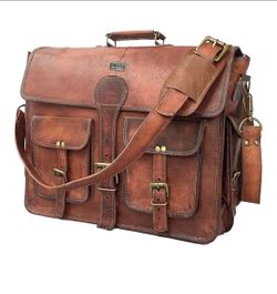 Vintage Handmade Leather Messenger Bag Laptop Briefcase Computer Satchel Bag for Men & Women