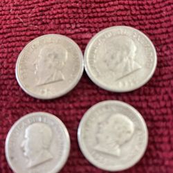Moneda De Plata De El Salvador De 50 Y 25 De 1953