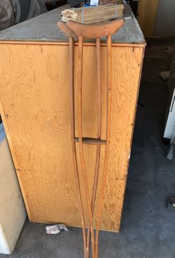 Wooden crutches
